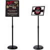 VAIIGO Supporto per poster in alluminio, supporto per poster, cartelloni, espositori, piedistallo regolabile, espositore pubblicitario sostituibile, con base in metallo robusto (nero, A4)