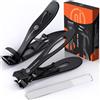 INXEN Professionale Tagliaunghie a Testa Angolata per Anziani e Unghie Spesse, 3PCS Set per Mani e Piedi, Tagliaunghie Tronchesino in Acciaio Inossidabile