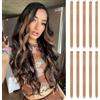 FESHFEN Extension Capelli Colorati Clip - 10 Pezzi Ciocche Capelli Biondo Misto Castano Colorate Extensions con clip per Carnevale e Feste per Donna, 55 cm