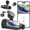 SHRINLUCK X5 4K WiFi 3-Canali Dash Cam Auto, 2160P+1080P+1080P FHD Tripla Dashcam Auto, Telecamera Auto 360° su tutti i lati, Scheda SD 64G Gratuita,G-Sensor,WDR,Visione Notturna,Monitor di Parcheggio