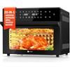 LLIVEKIT 30L Friggitrice ad Aria Forno XXL con Girarrosto Rotante, Mini Forno a Convezione 20 Programmi e 9 Accessori, Friggitrice ad Aria Senza Olio con Schermo a LED, Ricettario, 80 °C-230 °C