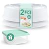 ELENANO 2 Coperchio Microonde | Coperchio per Microonde | Accessori Microonde per Cocinare | Campana per Microonde 24 cm | 0% BPA | Massima Efficienza in Cucina | 1 Contenitore in Omaggio