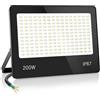 HAPYLUMI Faretto LED da Esterno 200W- 20000LM Faro Esterno, 120° Raggio, 6500K Bianco Freddo Faretti a LED IP67 Impermeabile per Giardino Terrazza Patio Garage