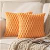Mandioo 2 Pezzi Federe Cuscini Elegante Decorativi Copricuscini Boho Super Morbido Peluche Moderne velluto Divano Soggiorno Lusso Stile Camera da Letto 40 x 40 cm Arancia