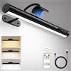 Hapfish Luce LED specchio bagno senza fili, 4000mAh applique ricaricabile con telecomando e calamita, wireless wall light, lampada parete senza fili per fotografica, specchio bagno, armadio, muro