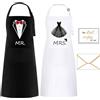 umboom 2 Pezzi Mr & Mrs Grembiuli, Divertenti Grembiule per Coppie, Regolabile Grembiule con 2 Tasche, Regalo da cucina per Matrimonio, San Valentino, Fidanzamento, Anniversario, Natale (Bridal Set)