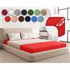 Sesto Senso Lenzuolo con Angoli 160x200 Rosso Spugna Frotte 100% Cotone
