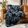 MOOFUN Coperta in finta pelliccia di coniglio, 152,4 x 203,2 cm, morbida, calda, pelosa, lavabile in lavatrice, resistente, lussuosa, per divano e letto, colore: nero