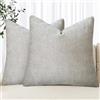 Hanrunsi Federe per Cuscini in Velluto Grigio 40 x 40 cm Morbide Federe Decorative con Motivo Intrecciato Copricuscini Federe per Soggiorno Divano Camera da Letto Set di 2