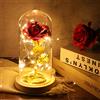 ADAZ Rosa Stabilizzata Vera, Regali Natale Donna La Bella e La Bestia Rosa Eterna in cupola di vetro colorate con luce a LED per San Valentino, Natale, festa della mamma, giorno del ringraziamento