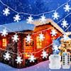 Qoosea Catena Luminosa Fiocco di Neve 40 LED Luci di Natale Tenda Luminosa Fata Luci Batteria Luci LED 8 Modalità Impermeabile Catene Luminose Interno Esterno Catena Luci Decorative per Giardino Matrimonio