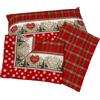 Bee Set Lenzuola in Flanella Tartan con Cervi Completo Letto Matrimoniale MADE IN ITALY (2P, Cervo Tartan)