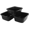 Sosody 15 Litri Lavabo in Plastica Grande, Bacinella in Plastica Rettangolare, Nero, Set di 3