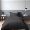 LivinEase Copripiumino Singolo - Microfibra Copripiumino 140x200cm + Federa 65x65cm - Copripiumino Nero
