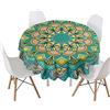 Highdi Tovaglia Rotonda Antimacchia, Tavolo Circolare Copertura Antipolvere Impermeabile Moderna Tovaglia Tonda per Buffet, Matrimonio, Ristorante, Festa (Moda Verde,Diametro 180cm)