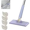 Argumub Mini Mocio Con Cambio Automatico, Multifunzione Mocio Piatto Rotante Automatic Cloth Changing, Per La Pulizia Della Casa Con (Mop + clip + 4*Panno)