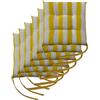 Il Tuo Artigiano Design Set 6 Cuscini per Sedie da Giardino Made in Italy - Cuscini Copri Sedie da Cucina 40x40 cm - Imbottiture in Spugna e morbido Acrilico (Bianco e giallo)