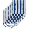Il Tuo Artigiano Design Set 6 Cuscini per Sedie da Giardino Made in Italy - Cuscini Copri Sedie da Cucina 40x40 cm - Imbottiture in Spugna e morbido Acrilico (Bianco e blu)