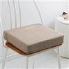 OREAMY Cuscino per sedia in memory foam, rimovibile, spessore 5/8 cm, 40/45/50 cm, cuscino di lusso, antiscivolo, per sedie da pranzo, ufficio, cucina, 40 x 40 x 8 cm, marrone