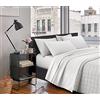 IlGruppone Passione Casa Completo Letto Lenzuola Matrimoniale,100% Cotone, Set letto, Lenzuolo Sopra, Sotto e Federe 2 Piazze - Fiorellini blu (Pizzo Bianco)