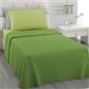L'ANTICO ARCOLAIO - Set Lenzuola Letto Singolo 3 Pezzi (Lenzuolo Sotto e Sopra Verde) Completo Jaquard in Microfibra, No Stiro, Made in Italy