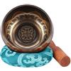 byou Campana Tibetana,Campana Tibetana Buddista 9.5cm Ciotole di Canto Completa di Cuscino Himalayano e Percussore per Meditazione Buddista Cura Yoga Musicoterapia