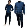 Lotto Tuta Uomo in Felpa GARZATA + T-Shirt in Omaggio Tuta Sportiva Uomo Tuta Uomo Cotone Felpato (4007 Jeans + T Shirt in Omaggio, M)