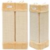EYEPOWER Graffiatoio per Gatti ca 50x22cm in sisal e Peluche Protezione Angoli pareti mobili | Tiragraffi per affilarsi Gli Artigli | Beige
