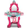 BAKAJI Specchiera Giocattolo per Bambine con Anta Porta Singola Specchio Set Bellezza Make Up Mobile e Accessori Realistici Gioco con Luci e Suoni con Cassetto Contenitore Sicuro Robusto