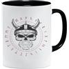 Jungle Mug Tazza vichinga nordica, idea regalo per uomini anziani, papà, nonno, motivo vichingo, teschio, boccale da birra, martello (VIKING031)