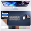 MYMIND® Tappetino Scrivania Sottomano Scrivania Set di 2 Blu 80x40 - Qualità Premium con Mouse Pad extra - Sughero naturale amico dell'ambiente - Laptop Office Desk Pad - Doppia Facciata 800x400