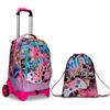 SJ Gang Zaino Scuola Con Carrello Sganciabile A 2 Ruote - Trolley Jack 2WD - SJ GANG - GLEAMLED GIRL - 3 in 1 - Triplo Uso + Sakky Bag