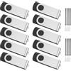ABLAZE Chiavetta USB 4GB 10 Pezzi, ABLAZE Girevole Penna USB 4 GB Pennetta USB 2.0 Drive Memoria Flash con Corda (Nero)