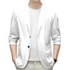 YONQIWU Giacche da Uomo Casual Blazer, Morbide E Traspiranti Giacca da Abito Sottile A 2 Bottoni vestibilità Regolare Giacca da Smoking Leggera Giacca Estiva Moderna per Il Tempo Libero Top Nero XS