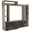 milani home - parete attrezzata porta tv soggiorno moderna di design 180x28/40x165 h