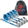 Sturdlink Cinghie di Fissaggio 5m 25mm con Ganci di Sicurezza 400kg/800kg con Chiusara a Strappo + Borsa | Ideale per l'Uso su Anelli di Ancoraggio : Rimorchio, Utilità, Bagagliaio Auto, Portamoto | EN12195-2
