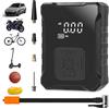 Exyvox Pompa ad aria elettrica, mini compressore d'aria da 150 PSI Pompa per bicicletta elettrica con display a LED digitale Compressore a batteria da 3600 mAh con luce a LED per auto, bicicletta, moto, bask