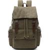 DORRISO Viaggio Canvas Zaino Uomo Alta Capacità Viaggio Zaino per 15.6 Pollici PC Portatile per Scuola Quotidiano Università Lavoro All'aperto Tela Zainetto Uomo Backpack Verde