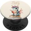Cute Cottagecore Dragons with Books Desi Amante dei libri Bookish Just One More Chapter Dragon PopSockets PopGrip Adesivo