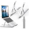 GRIFEMA GB1054 Supporto PC Portatile, Antiscivolo, Regolabile a 7 Angolazioni, Supporto per Laptop Compatibile con Laptop da 10-17 Pollici e Tablet - Argento