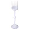 BIANCHI DINO Candeliere Candelabro Singolo Liberty 42cm Metallo Bianco Antico