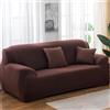 Hiseng Tinta Unita Copridivano 1 2 3 4 Posti, Copridivano Elasticizzato, Universale Copridivano con 2 Federe Spandex Antiscivolo Copri Divano (4 posti,caffè)