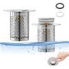 Tyanlenr 2 Pezzi Filtro Lavandino Pop Up Acciaio Inox, Filtri Lavandino Cucina, Tappo Lavandino Bagno, Filtro Scarico Lavandino Bagno, Pop Up Tappi Lavandino per Cucina, Bagno, 5.5 * 5.3 * 3.3 CM