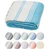 DEMMEX 100% cotone biologico certificato e tintura organica prelavata XL Diamond Weave asciugamano turco Peshtemal coperta per bagno, spiaggia, piscina, spa, palestra, 180x90cm