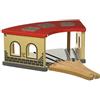 Hape Deposito dei Treni in Legno a 3 corsie - Accessorio Ferroviario Compatibile con Set per trenini Adatto dai 3 Anni in su