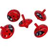 GICO 6463 - trottola in legno coccinella per bambini, con 5 trottole colorate, altezza 3,5 cm, diametro 3,5 cm