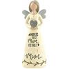 Feather & Grace Statuetta decorativa in resina dipinta a mano con angelo con scritta Worlds Best Mum Its True Message, perfetta decorazione per soggiorno, libreria, scrivania