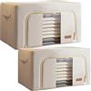 JOYBOS, Set maxi 2 scatole portaoggetti per vestiti, 66 + 100 l, pieghevole, in materiale tessile