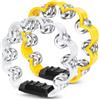Flexzion Flower Tamburello - Strumento a percussione portatile da 20,3 cm, con sonagli in metallo e impugnatura ergonomica, piccoli tamburelli per adulti, bambini, chiesa, feste ed eventi musicali