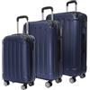 TRVLMORE Set Valigie Rigide - Valigia da Stiva - Set Valige - Valigia da Viaggio - Set Valigie Set Trolley - Set 3 Valigie - Tris Valigie - Blu